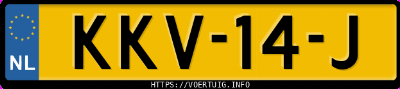 Kenteken afbeelding van KKV14J, witte Volkswagen Caddy