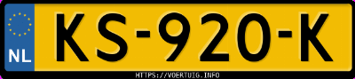 Kenteken afbeelding van KS920K, zwarte Volkswagen Golf Vii 1.2tsi 5