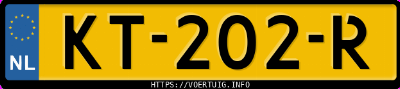 Kenteken afbeelding van KT202R, blauwe Volkswagen Passat Gte 1.4 Tsi
