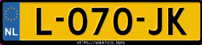 Kenteken afbeelding van L070JK, witte Volkswagen ID.4 Pro 150 Kw