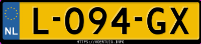 Kenteken afbeelding van L094GX, blauwe Volkswagen ID.4 Pro 150 Kw