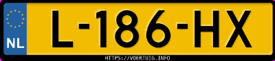 Kenteken afbeelding van L186HX, zwarte Volkswagen Polo 1.2