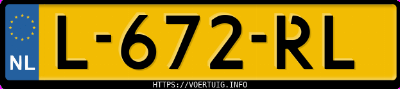 Kenteken afbeelding van L672RL, zwarte Volkswagen Vw Golf-Gti