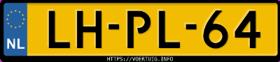 Kenteken afbeelding van LHPL64, groene Volkswagen Golf Gti 85 Kw