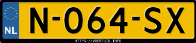 Kenteken afbeelding van N064SX, witte Volkswagen ID.4 Pro 150 Kw