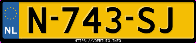 Kenteken afbeelding van N743SJ, oranje Volkswagen Multivan