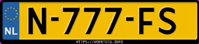 Kenteken afbeelding van N777FS, zwarte Volkswagen Polo 1.0 Tsi