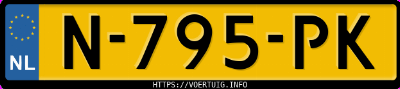Kenteken afbeelding van N795PK, blauwe Volkswagen Tiguan A.1.5 Tsi 1.5