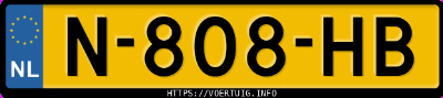 Kenteken afbeelding van N808HB, zwarte Volkswagen Polo 1.0 Tsi