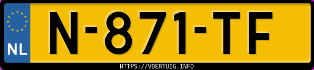 Kenteken afbeelding van N871TF, zwarte Volkswagen Polo