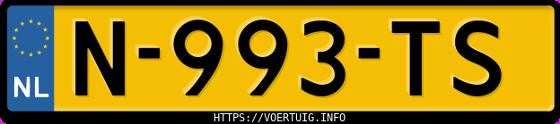 Kenteken afbeelding van N993TS, zwarte Volkswagen Golf