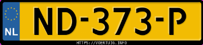 Kenteken afbeelding van ND373P, grijze Volkswagen Golf