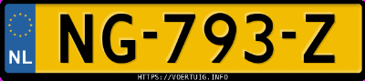 Kenteken afbeelding van NG793Z, witte Volkswagen Polo 1.2