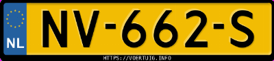 Kenteken afbeelding van NV662S, zwarte Volkswagen Touran