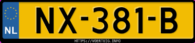 Kenteken afbeelding van NX381B, zwarte Volkswagen Polo 1.0 Tsi Bluemotion