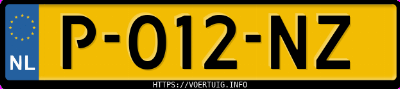 Kenteken afbeelding van P012NZ, witte Volkswagen Golf Gte 8 1.4