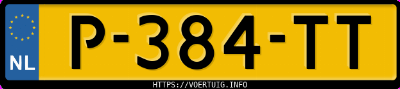 Kenteken afbeelding van P384TT, groene Volkswagen Transporter Tdi 96 Kw 4motion 1.0