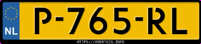 Kenteken afbeelding van P765RL, witte Volkswagen UP! E-Up!