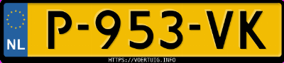 Kenteken afbeelding van P953VK, grijze Volkswagen Golf 8 V 1.0 Tsi