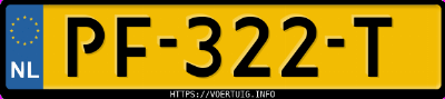 Kenteken afbeelding van PF322T, zwarte Volkswagen Passat Variant 1.4tsi 1.4 V B.mt