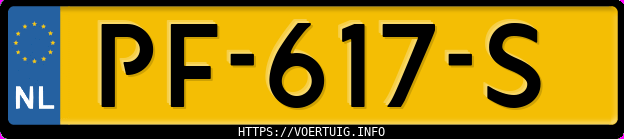 Kenteken afbeelding van PF617S, zwarte Volkswagen Golf Tsi Comfortline