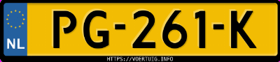 Kenteken afbeelding van PG261K, rode Volkswagen Golf