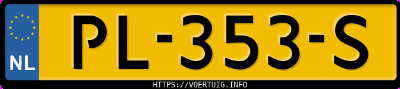 Kenteken afbeelding van PL353S, witte Volkswagen UP! High 1.0 Bluemotion . Take