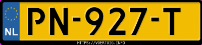 Kenteken afbeelding van PN927T, zwarte Volkswagen Polo 1.2