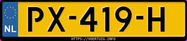 Kenteken afbeelding van PX419H, zwarte Volkswagen Golf Variant Tsi Trendline