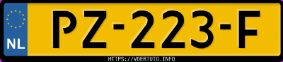 Kenteken afbeelding van PZ223F, zwarte Volkswagen Transporter