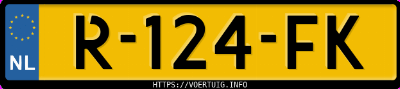 Kenteken afbeelding van R124FK, bruine Volkswagen Polo Cr. 1.4