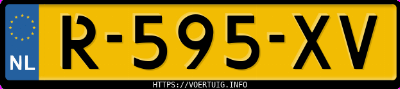Kenteken afbeelding van R595XV, grijze Volkswagen UP! Up 1.0 48kw