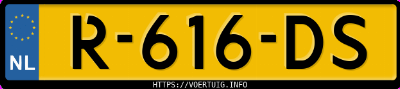 Kenteken afbeelding van R616DS, rode Volkswagen California T5 Tdi Bluemotion
