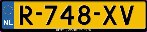 Kenteken afbeelding van R748XV, zwarte Volkswagen ID.4 Pro 128 Kw