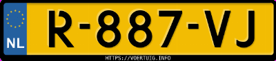 Kenteken afbeelding van R887VJ, grijze Volkswagen ID.4 Pure 109 Kw