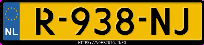 Kenteken afbeelding van R938NJ, grijze Volkswagen Tiguan