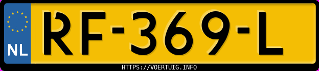 Kenteken afbeelding van RF369L, zwarte Volkswagen Golf Vii 1.2tsi 5