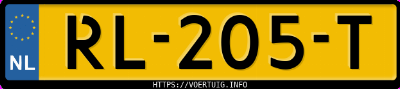 Kenteken afbeelding van RL205T, blauwe Volkswagen Polo 1.0 Tsi