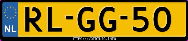 Kenteken afbeelding van RLGG50, zwarte Volkswagen Golf Cl 74 Kw