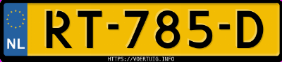 Kenteken afbeelding van RT785D, zwarte Volkswagen Golf Gtd 5