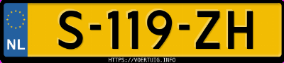 Kenteken afbeelding van S119ZH, blauwe Volkswagen ID.4 Pro 150 Kw