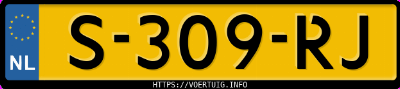 Kenteken afbeelding van S309RJ, blauwe Volkswagen ID.4 Pro 150 Kw