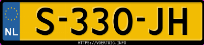 Kenteken afbeelding van S330JH, zwarte Volkswagen Golf Variant 1.4tsi