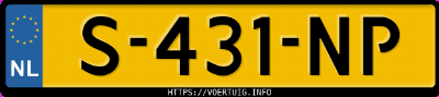 Kenteken afbeelding van S431NP, grijze Volkswagen Golf 8 1.0 Tsi Evo