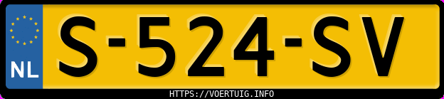 Kenteken afbeelding van S524SV, zwarte Volkswagen Golf 8 1.0 Tsi