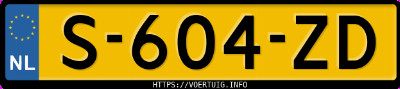 Kenteken afbeelding van S604ZD, blauwe Volkswagen Multivan
