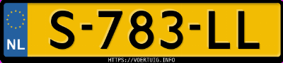 Kenteken afbeelding van S783LL, zwarte Volkswagen ID.4 Pro 150 Kw