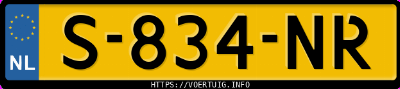Kenteken afbeelding van S834NR, grijze Volkswagen Golf E-Golf 2020