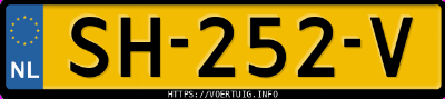 Kenteken afbeelding van SH252V, gele Volkswagen T-ROC 2.0 Tsi 4motion