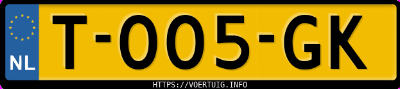 Kenteken afbeelding van T005GK, zwarte Volkswagen ID.4 Pro 128 Kw